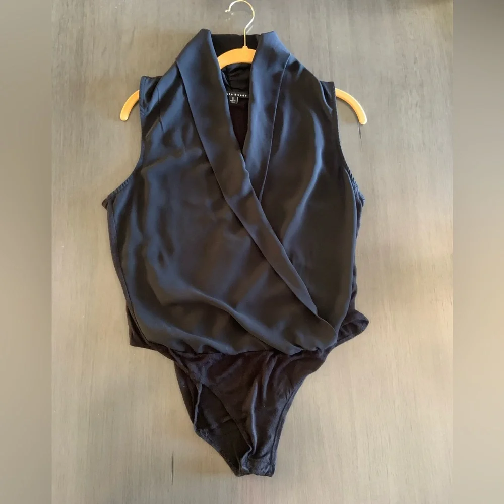 Black sexy bodysuit long open neck - Picture 1 of 6